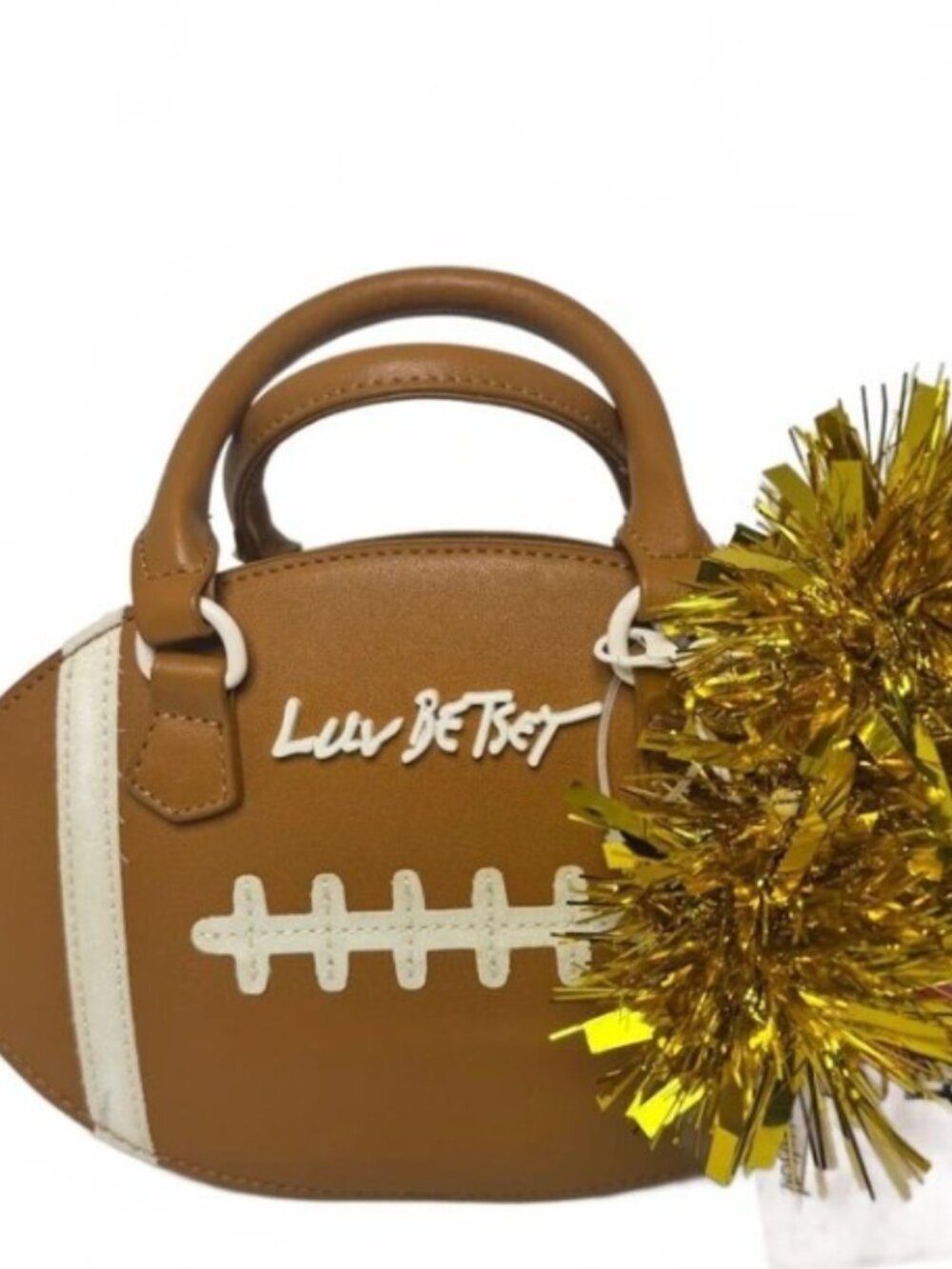 New Betsey Johnson Luv Betsey Football Bag Purse Crossbody